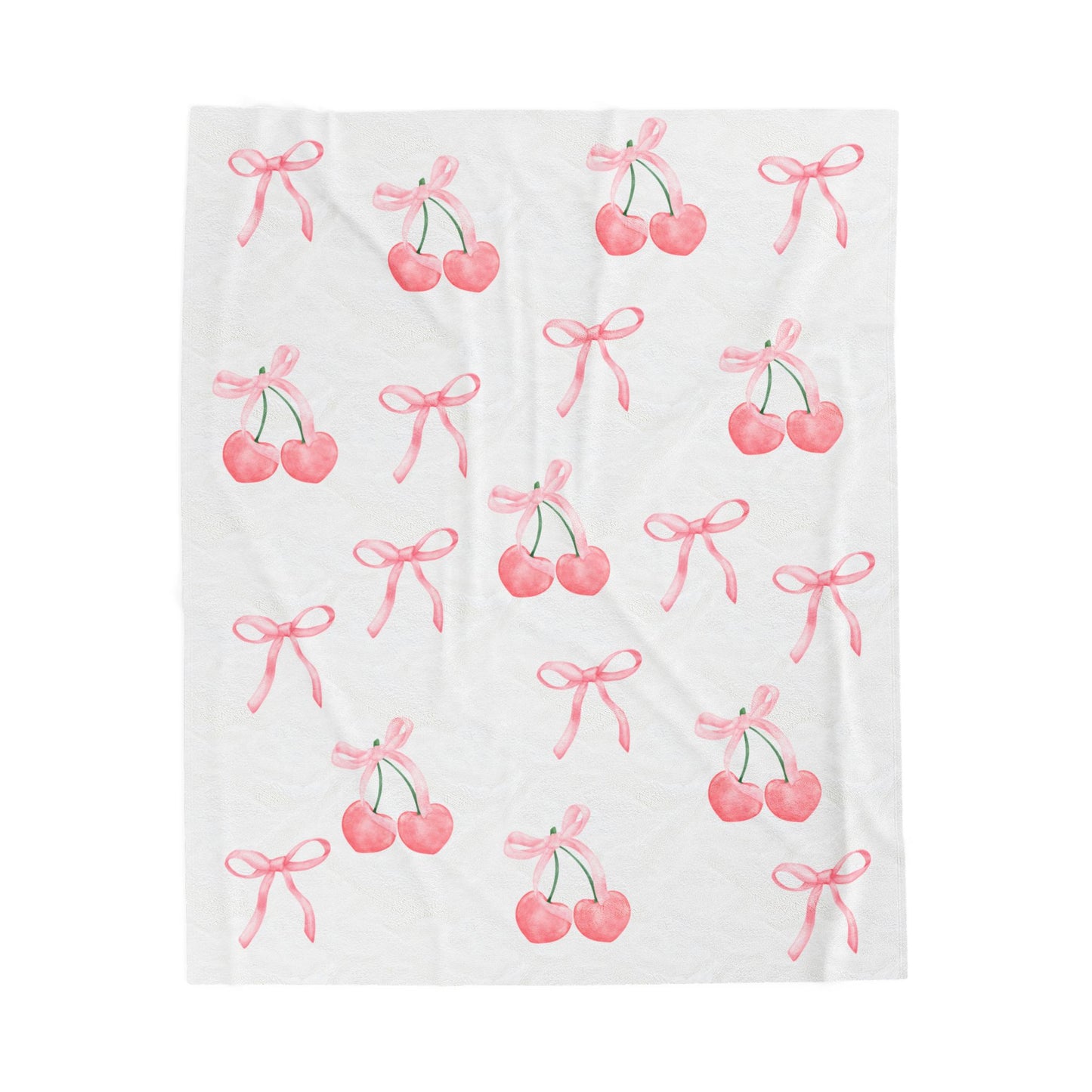 Cozy Cherry Velveteen Plush Blanket - Soft & Stylish for Home Decor